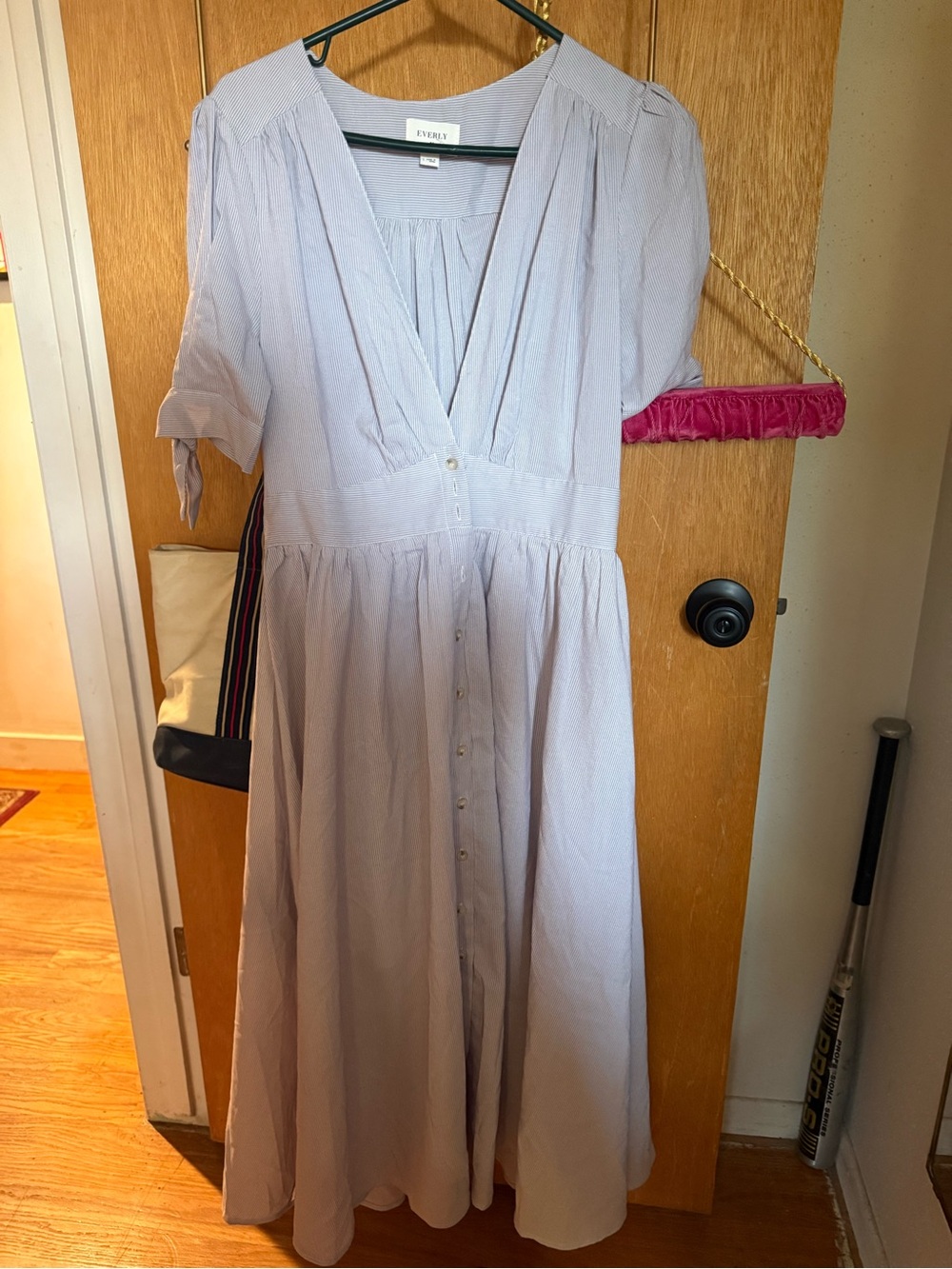 Everly Lavender Midi Button-Front Dress